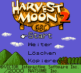 Harvest Moon 2 title screen for GameBoy Color